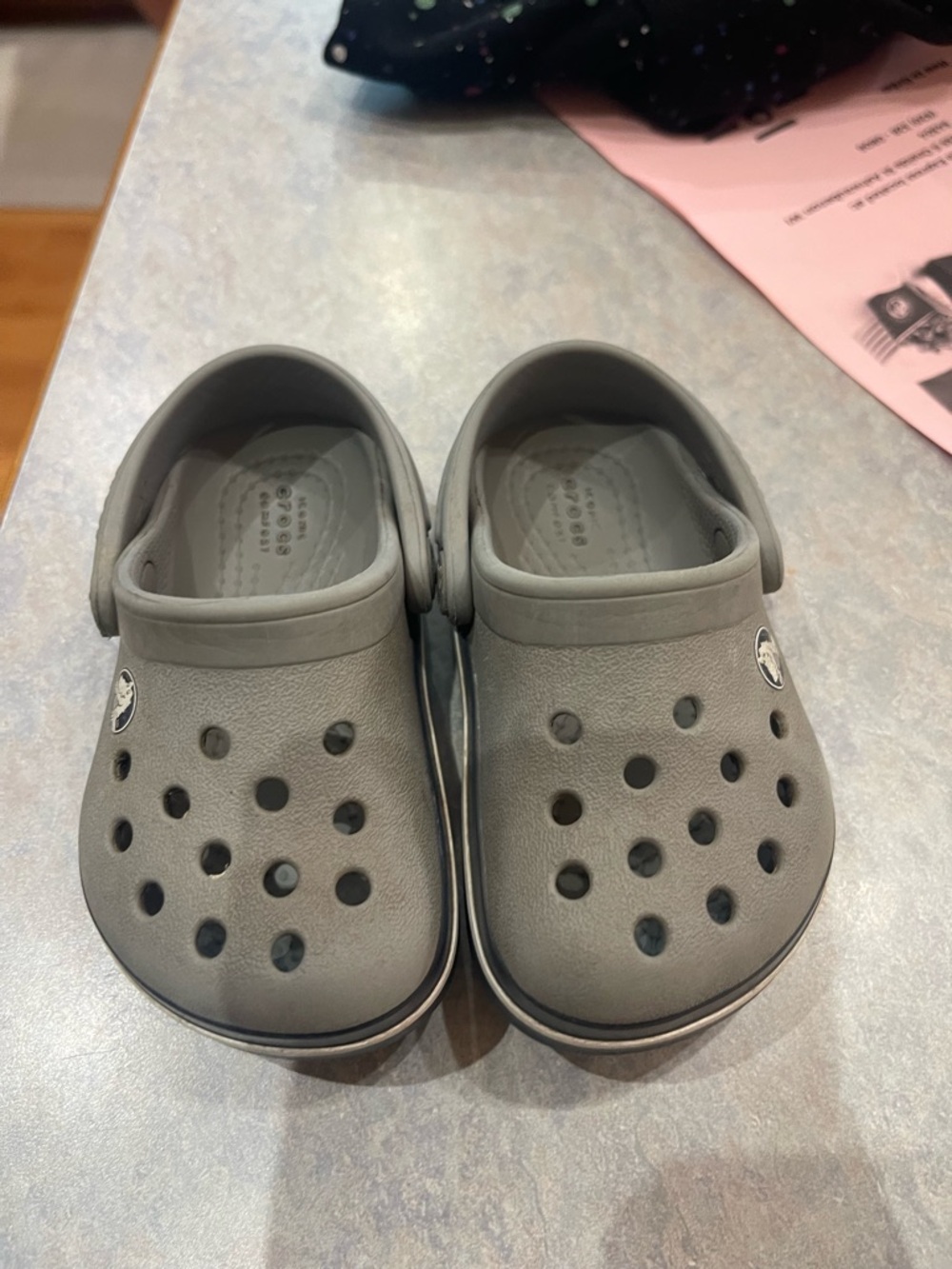 Toddler Gray Casual Slip-On Crocs size 4